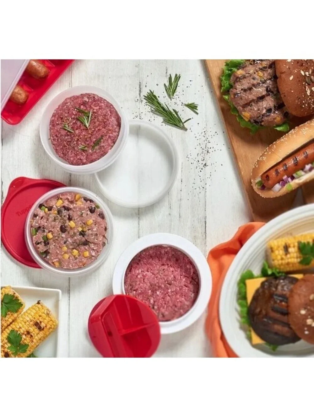 Tupperware® Hamburger Press & Keepers Set Patty Mold & Storage